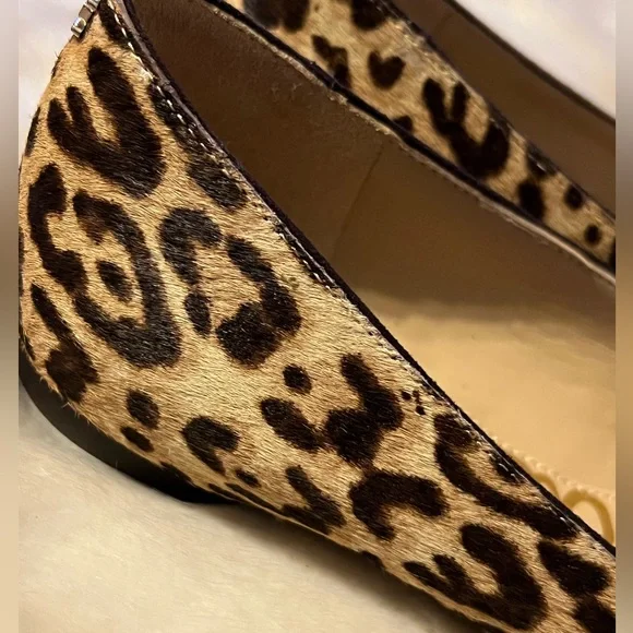 SOLD Sz 6 Sam Edelman NEW Sally Pointed Toe Cheetah Calf Hair  Leather Flats - Picture 8 of 15